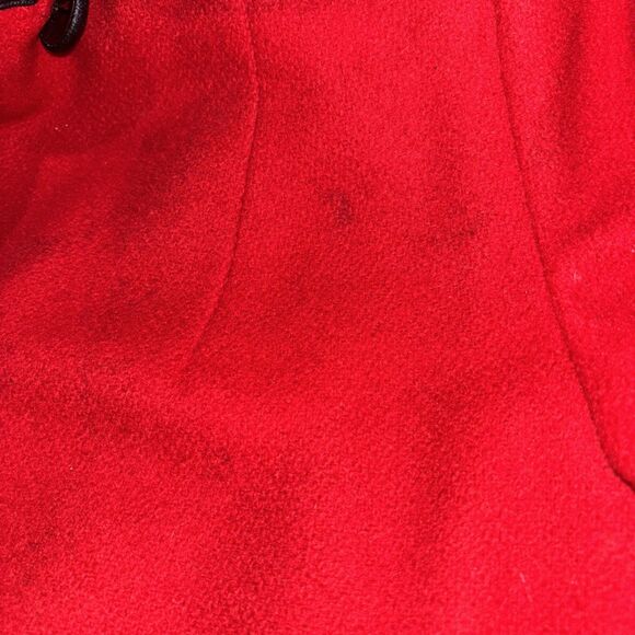 VTG Davis Of Boston Women’s L-XL Red Wool Trench Overcoat Flannel Lined Ski - Picture 3 of 16